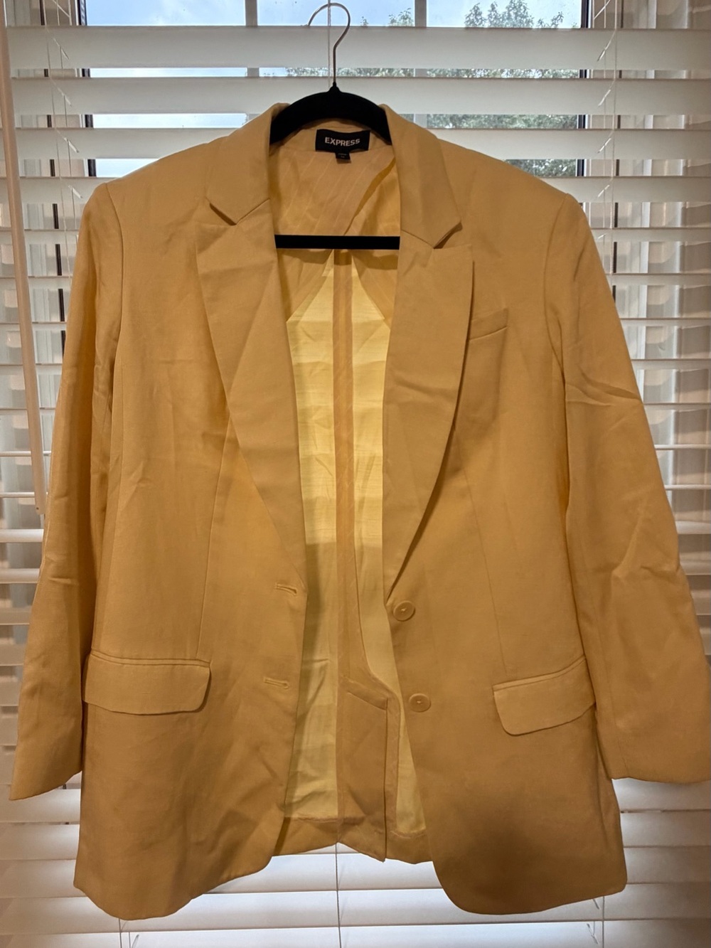 Express yellow Single-Breasted Blazer